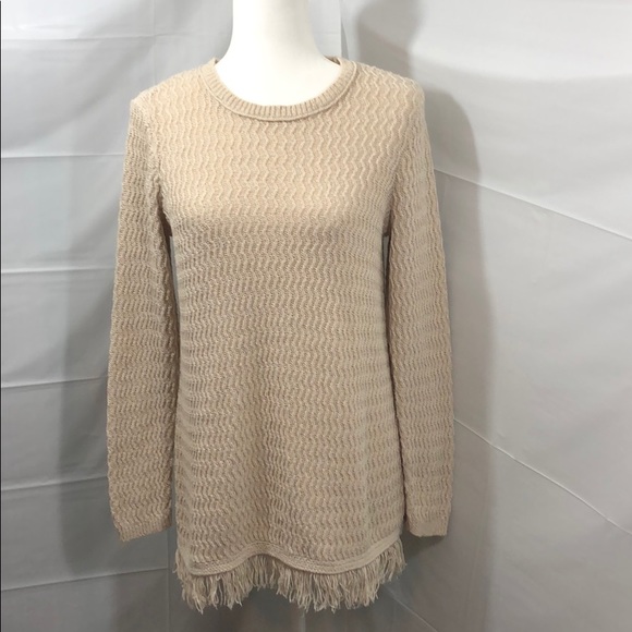 J. Jill Oatmeal Fringe Sweater Tunic - Picture 3 of 11